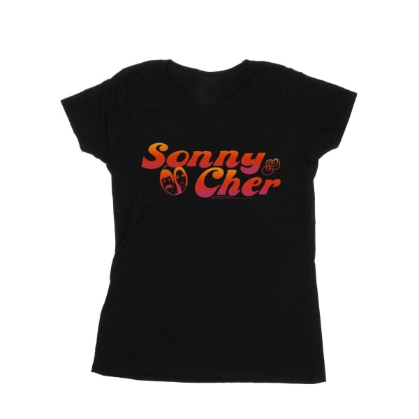 Sonny & Cher Dam/Dam Gradient Logo Bomull T-shirt XXL Bla Black XXL