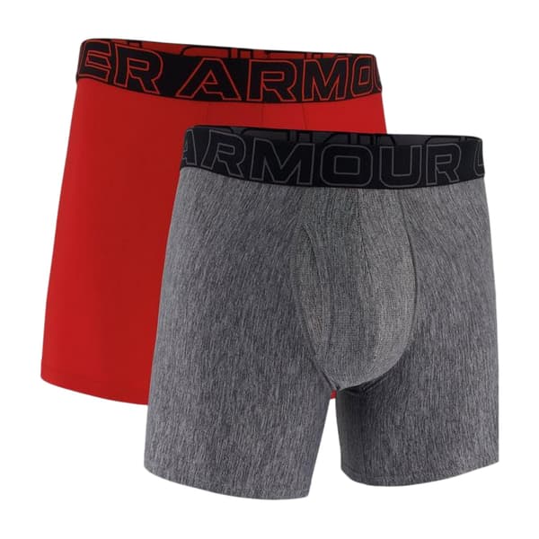 Under Armour Herr Tech Boxer Briefs (2-pack) S Röd/Gråmelerad Red/Grey Marl S