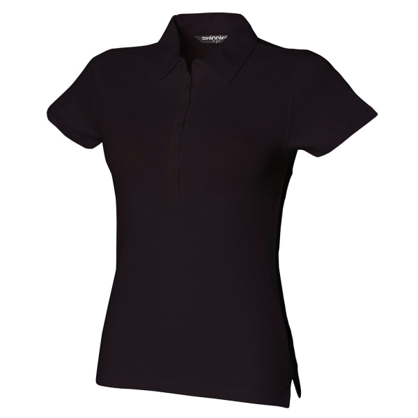 Skinni Fit Dam/Dam Pique Stretch Polo Shirt 12 UK Svart Black 12 UK