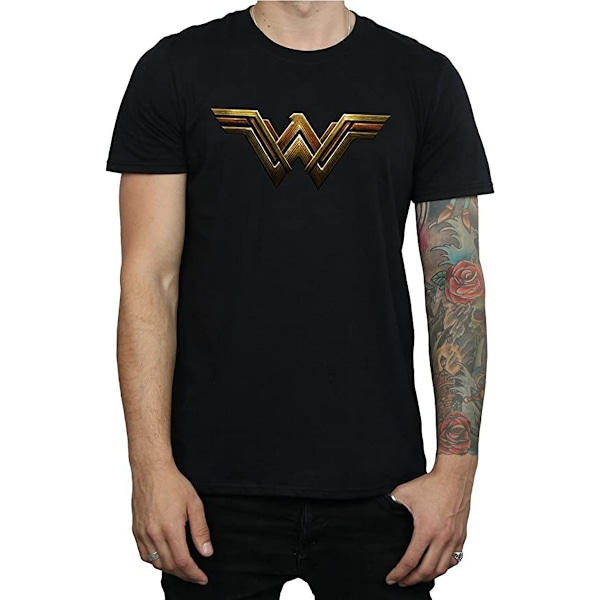 Wonder Woman T-shirt i bomull för män, XL, svart Black XL