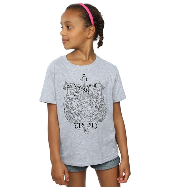 Harry Potter flickor Durmstrang Institute Crest bomull T-shirt 5- Sports Grey 5-6 Years