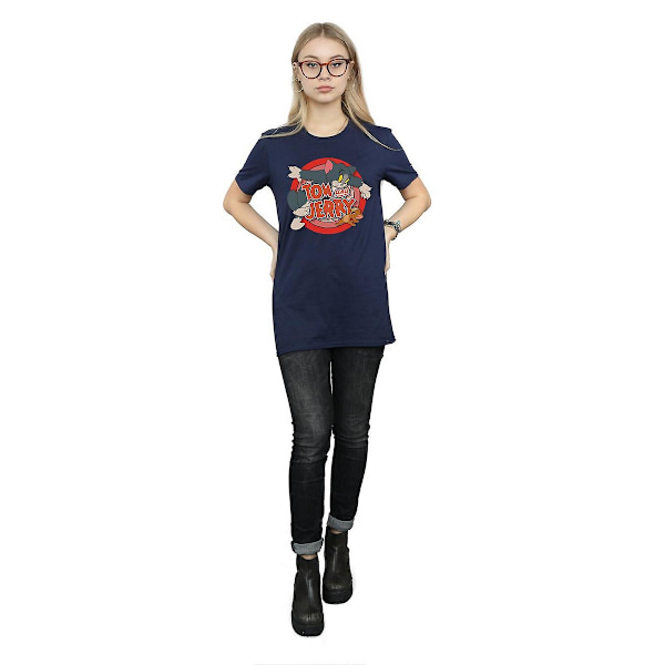 Tom och Jerry Dam/Dam Catch Bomull Boyfriend T-shirt XXL Navy Blue XXL