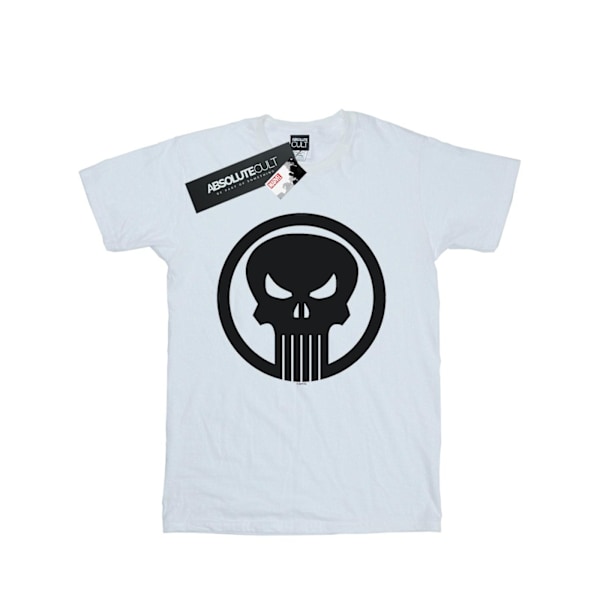 Marvel Girls The Punisher Skull Circle Bomull T-shirt 7-8 år White 7-8 Years