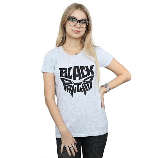 Marvel Dam/Kvinnor Black Panther Ordet Emblem Bomull T-shirt Sports Grey L