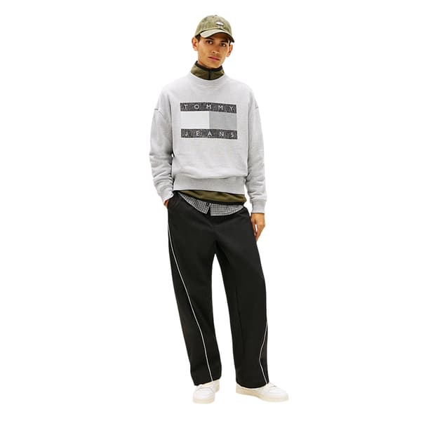 Tommy Jeans Herr Monokrom Tröja M Gråmelerad Grey Heather M