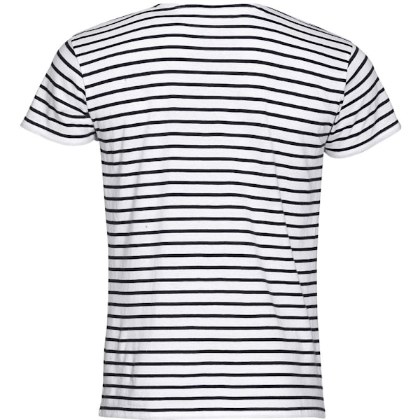 SOLS Herr Miles Randig Kortärmad T-shirt M Vit/Marinblå White/Navy M