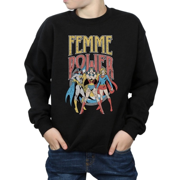 DC Comics Boys Wonder Woman Femme Power Sweatshirt 7-8 år Bl Black 7-8 Years