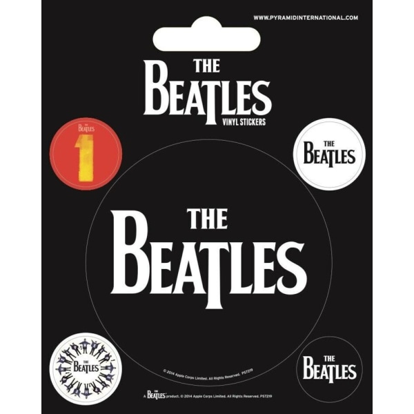 The Beatles vinylklistermärke (paket med 5) One Size Svart/Vit/Röd Black/White/Red One Size