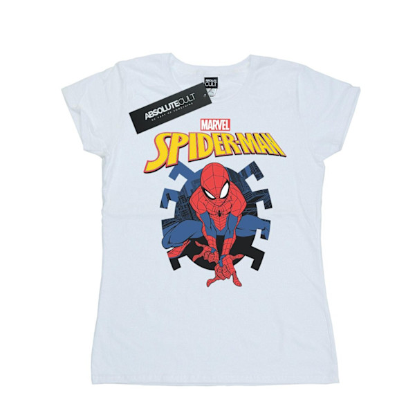 Marvel Dam/Kvinnor Spider-Man Web Shooting Emblem Logo Bomull White M
