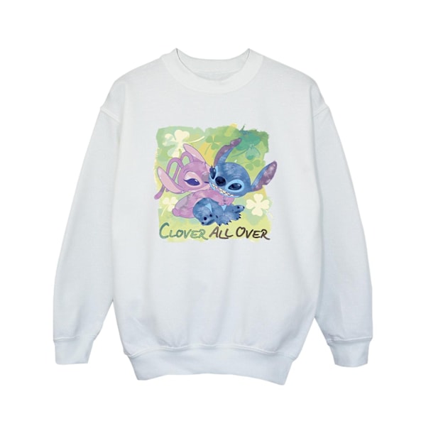 Disney Girls Lilo And Stitch St Patrick´s Day Clover Sweatshirt White 5-6 Years