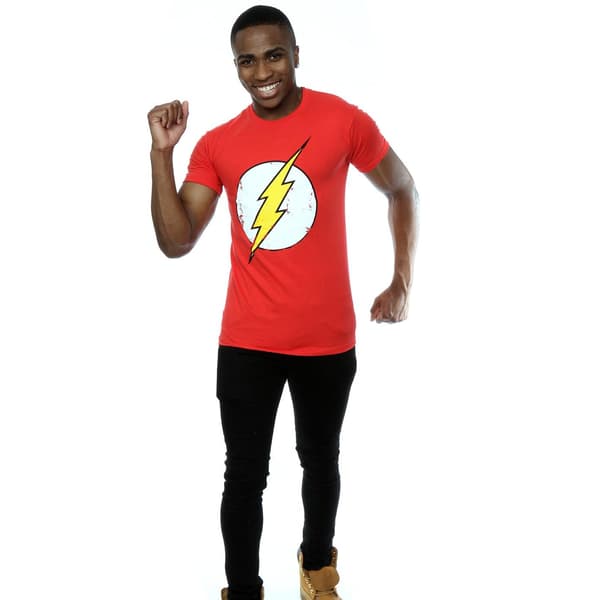 DC Comics Herr Flash Distressed Logo T-Shirt 3XL Röd Red 3XL
