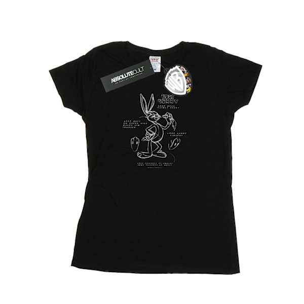 Looney Tunes Dam/Damer Bugs Bunny Ritinstruktion Bomull Black XL