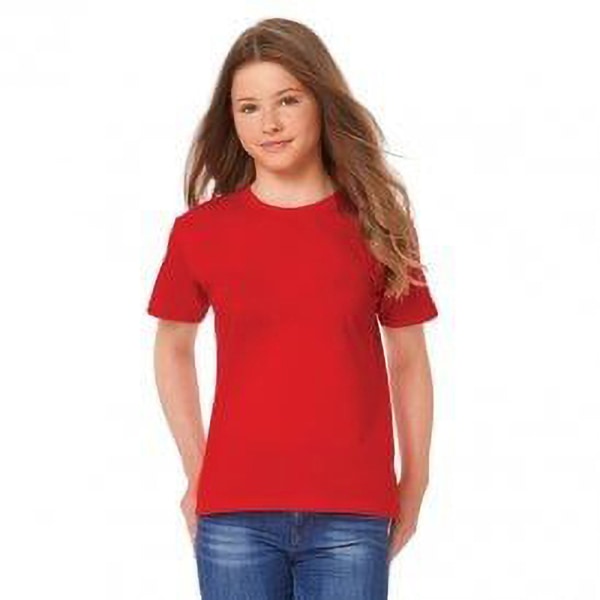 B&C Kids/Childrens Exact 190 kortärmad T-shirt (paket med 2) Red 12-14