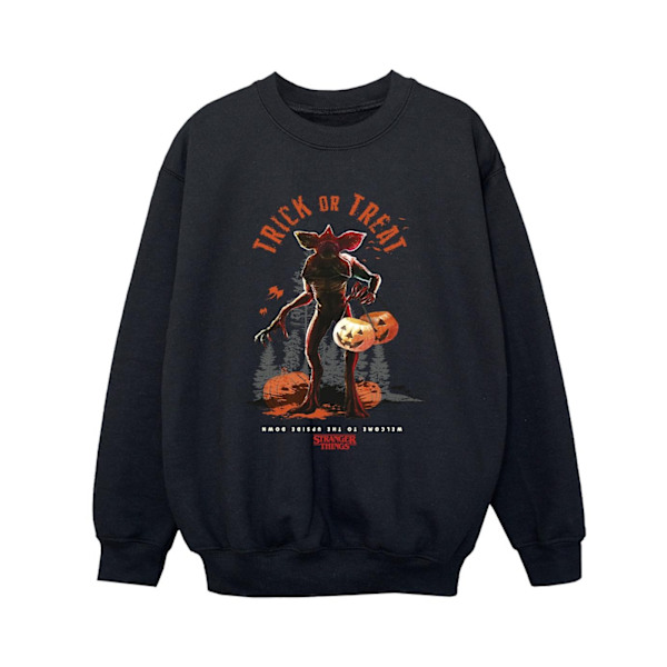 Netflix Boys Stranger Things Trick Or Treat Demagorgon Sweatshirt Black 7-8 Years