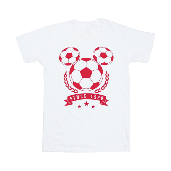 Disney Girls Mickey Football Head Bomull T-shirt 12-13 År Vit White 12-13 Years