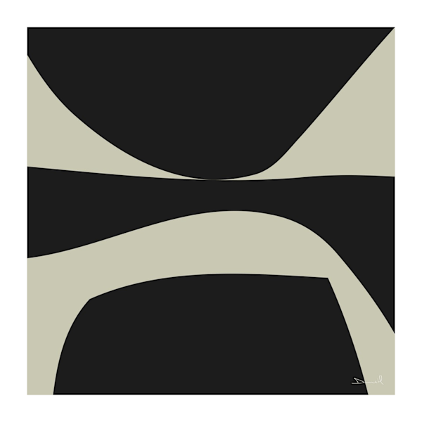 Dan Hobday formpassad inramad duk 40 cm x 40 cm svart/duvgrå Black/Dove Grey 40cm x 40cm