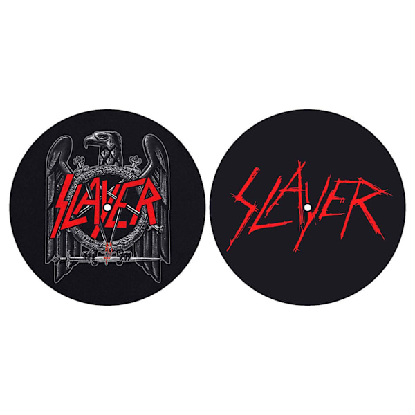 Slayer Eagle/Scratched Logo Skivspelare Slipmat Set One Size Blac Black/Red One Size