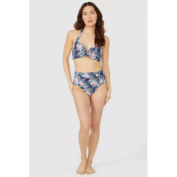 Debenhams Dam/Damer Blommig Icke-Bygel Bikinitopp 14 UK Marinblå Navy 14 UK