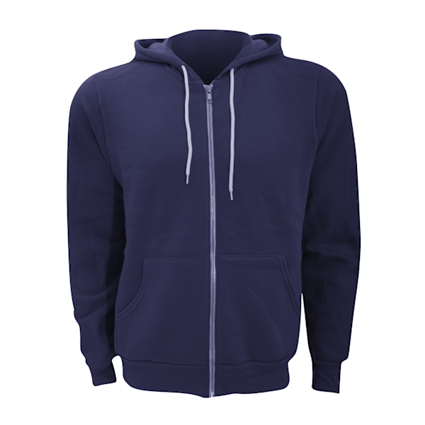 Canvas Unisex Dragkedja Polycotton Fleece Tröja med Huva / Luva Navy Blue L