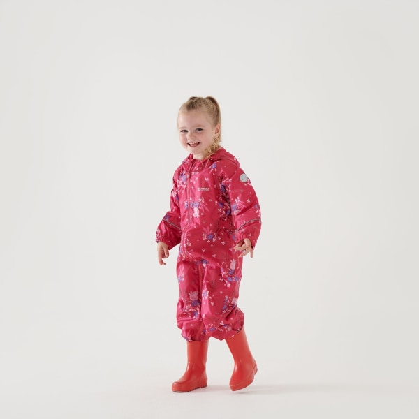 Regatta Childrens/Kids Pobble Greta Gris Floral Waterproof Puddl Pink Fusion 5-6 Years