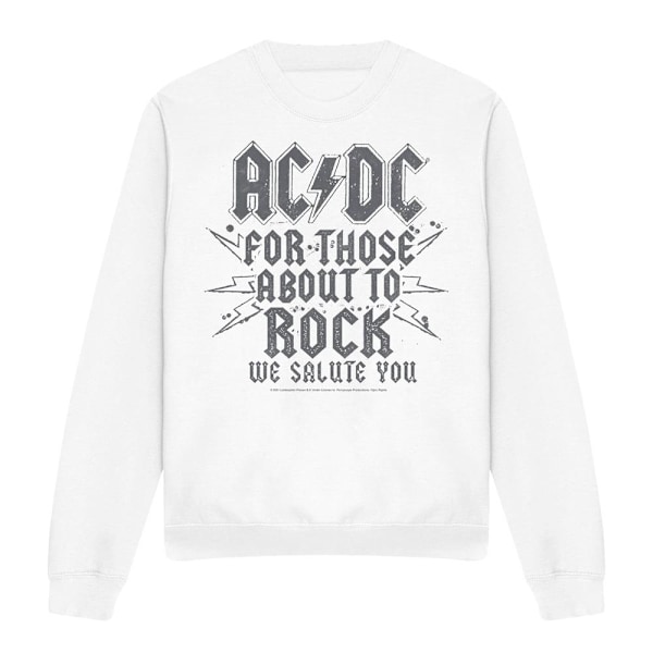 AC/DC Unisex Vuxen Salute Sweatshirt M Vit White M