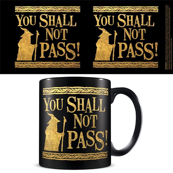 The Lord Of The Rings Du Får Inte Passera Mugg 12cm x 10.5cm x 8. Black/Gold 12cm x 10.5cm x 8.7cm
