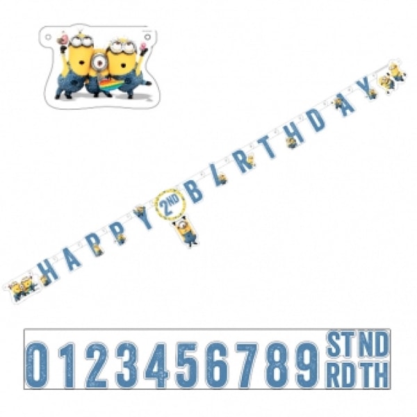 Minions Anpassningsbar Grattis på födelsedagen Banner One Size Gul/Blå Yellow/Blue/White One Size