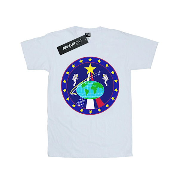 NASA Dam/Damer Classic Globe Astronauts Bomull Boyfriend T- White M