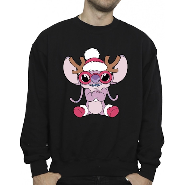 Disney Herr Lilo & Stitch Angel Ren Sweatshirt 3XL Svart Black 3XL