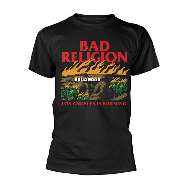 Bad Religion Unisex Vuxen Los Angeles Is Burning T-Shirt XL Bla Black XL