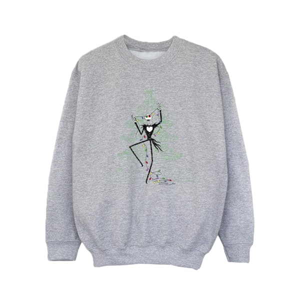 Disney Girls The Nightmare Before Christmas Tree Grön Sweatshirt Sports Grey 3-4 Years