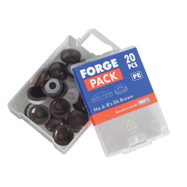 Forgefix Kupolformade Täcklock, Forgepack Mörkbrun Nr 6-8 ForgePa Multi Colour Dark Brown No. 6-8 ForgePack 20