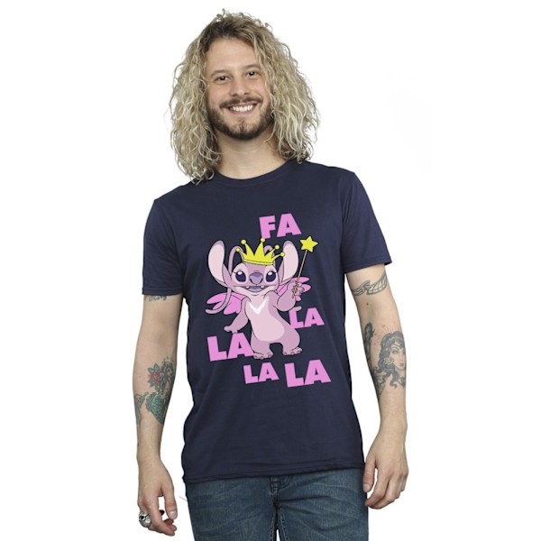 Disney Herr Lilo & Stitch Angel Fa La La T-shirt 5XL Marinblå Navy Blue 5XL