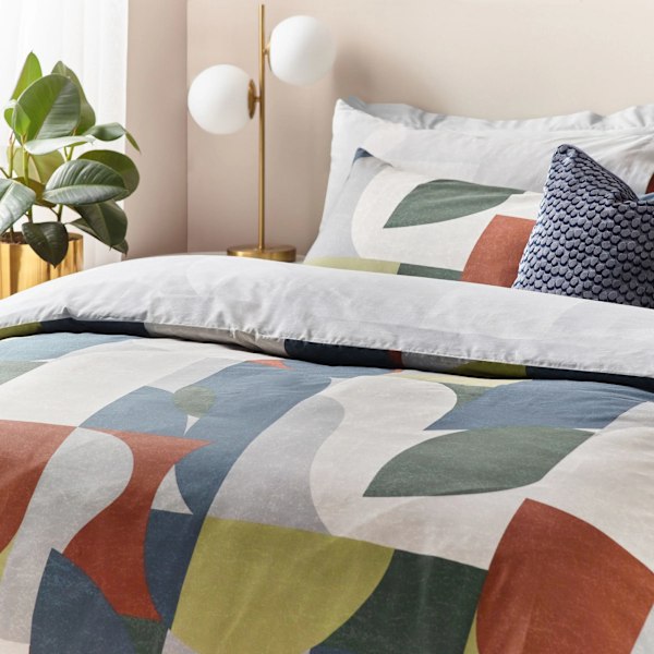 Hoem Siresa Geometriskt Påslakanset Dubbel Multifärgad Multicoloured Double