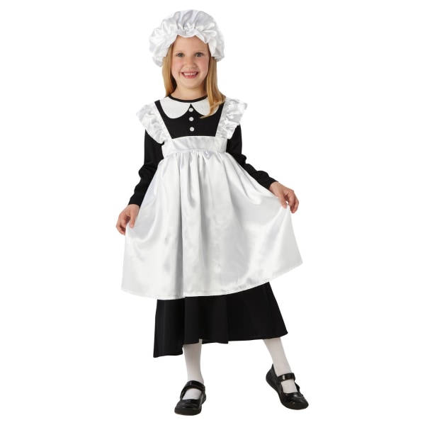 Bristol Novelty Girls Victorian Maid Costume S Svart/Vit Black/White S