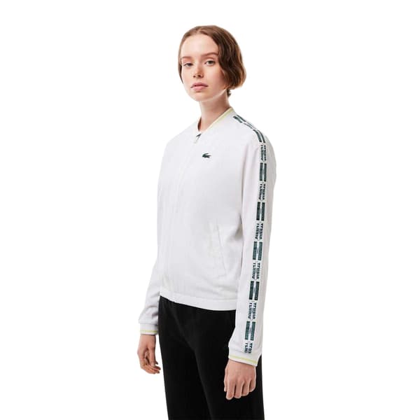 Lacoste Dam/Kvinnor Text Regular Topp 12 UK Vit White 12 UK