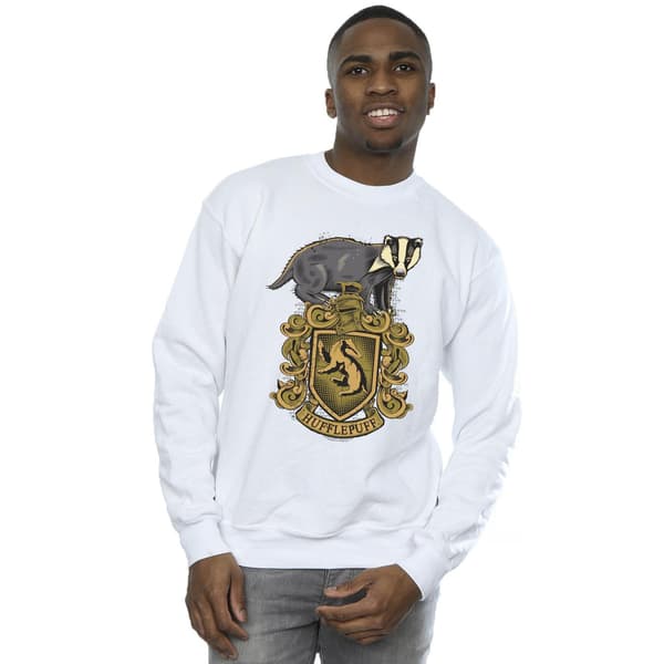 Harry Potter Hufflepuff Sketch Crest Sweatshirt L Vit White L