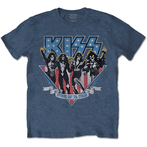 Kiss Unisex Adult Americana T-Shirt L Denim Blue Denim Blue L