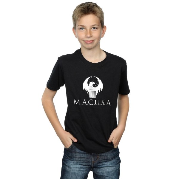 Fantastic Beasts Boys MACUSA Logo T-Shirt 5-6 år Svart Black 5-6 Years