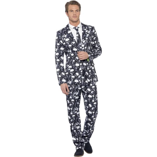 Smiffys Herr Stand Out Skelett Kostym Set L R Vit/Grå White/Grey L R