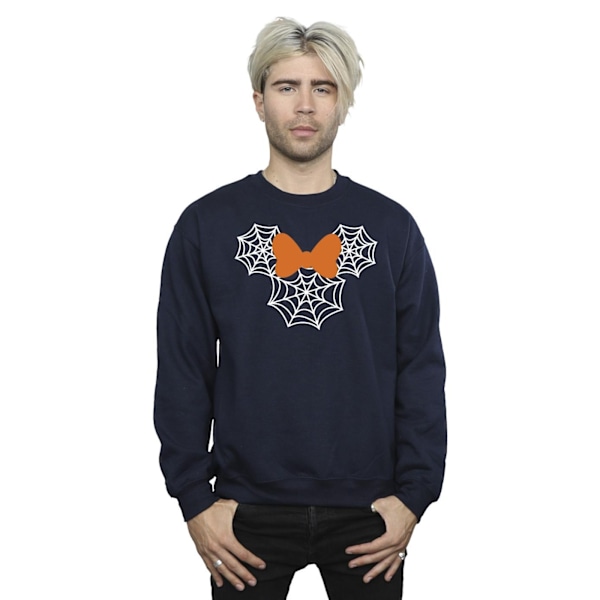 Disney Herr Minnie Mouse Spindelväv Huvud Sweatshirt XL Marinblå Navy Blue XL
