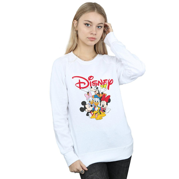 Disney Dam/Dam Mickey Mouse Crew Sweatshirt M Vit White M