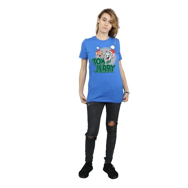 Tom And Jerry Dam/Damer Julhälsningar Bomull Pojkvän Royal Blue XL