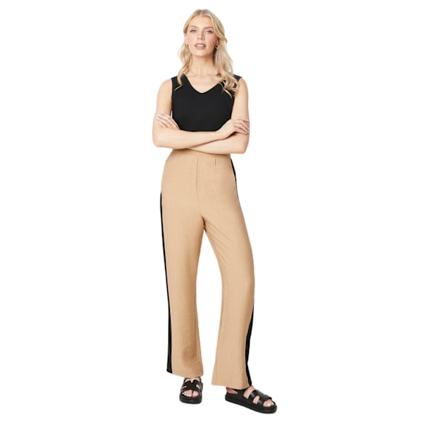 Debenhams Dam/Damkläder Sido Stripe Byxor 12 UK Tan Tan 12 UK