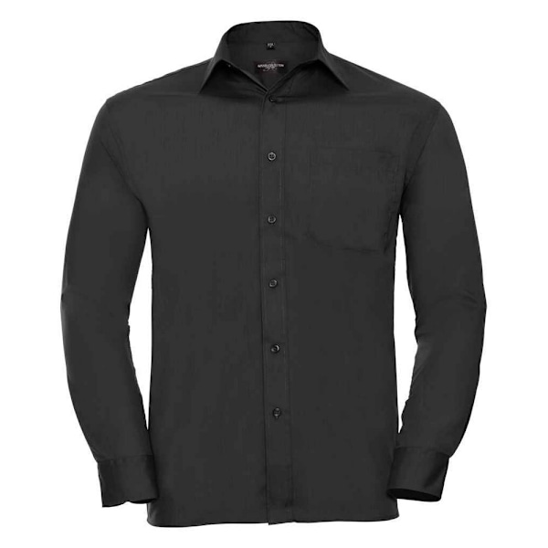 Russell Collection Herr Poplin Skjort Lätt Skötsel Formell 4XL Svart Black 4XL