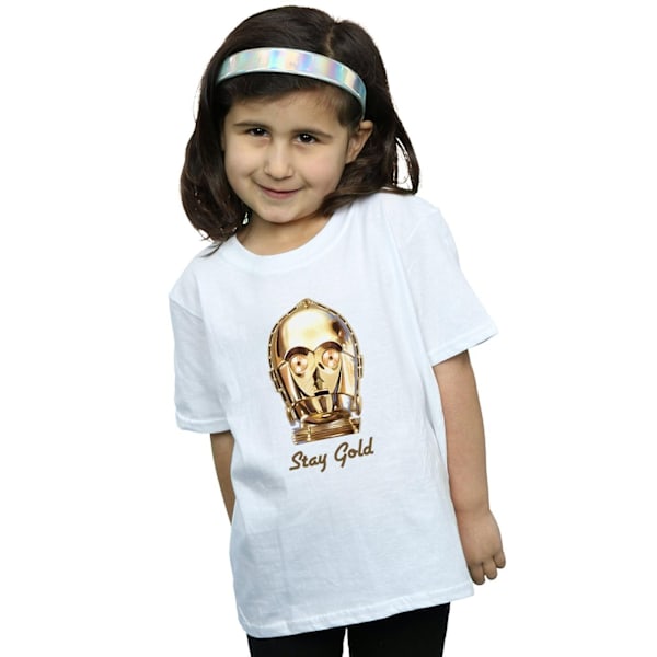 Star Wars Girls The Rise Of Skywalker C-3PO Stay Gold Bomull T-shirt White 3-4 Years