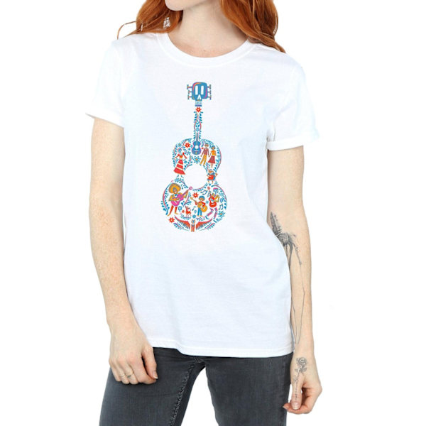 Disney Dam/Damer Coco Gitarr Mönster Bomull Boyfriend T-Shi White L