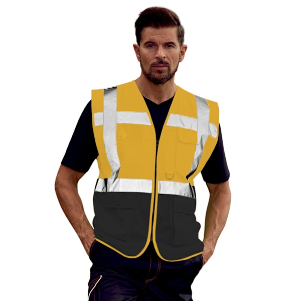 Yoko Hi-Vis Premium Executive/Manager Väst / Jacka (Paket Orange/Black 2XL
