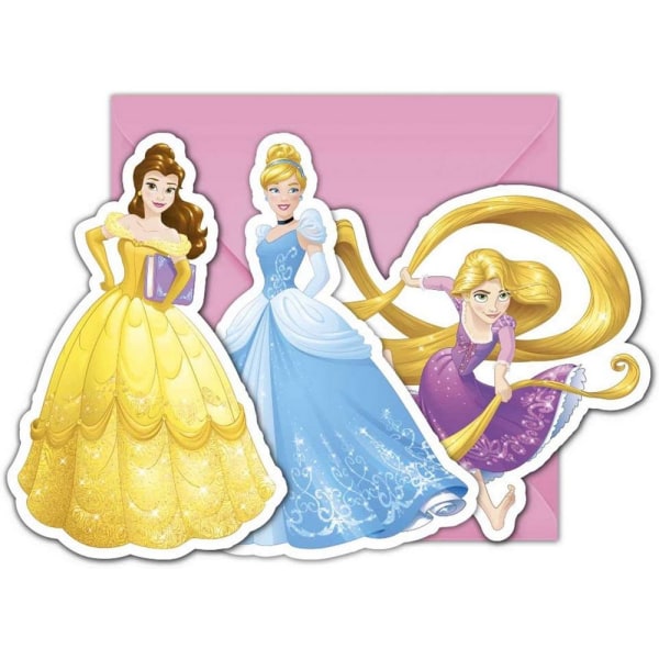 Disney Princess Heart Strong Invitations (paket med 6) One Size M Multicoloured One Size