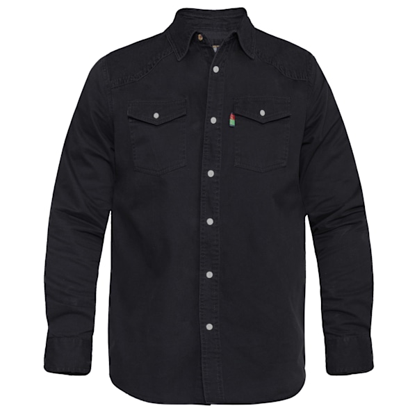 Duke Herr D555 Western Denim Kingsize Skjorta 8XL Svart Black 8XL